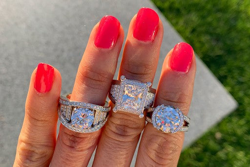 Big Round diamond Engagement Ring In 14K Rose Gold | Fascinating Diamonds